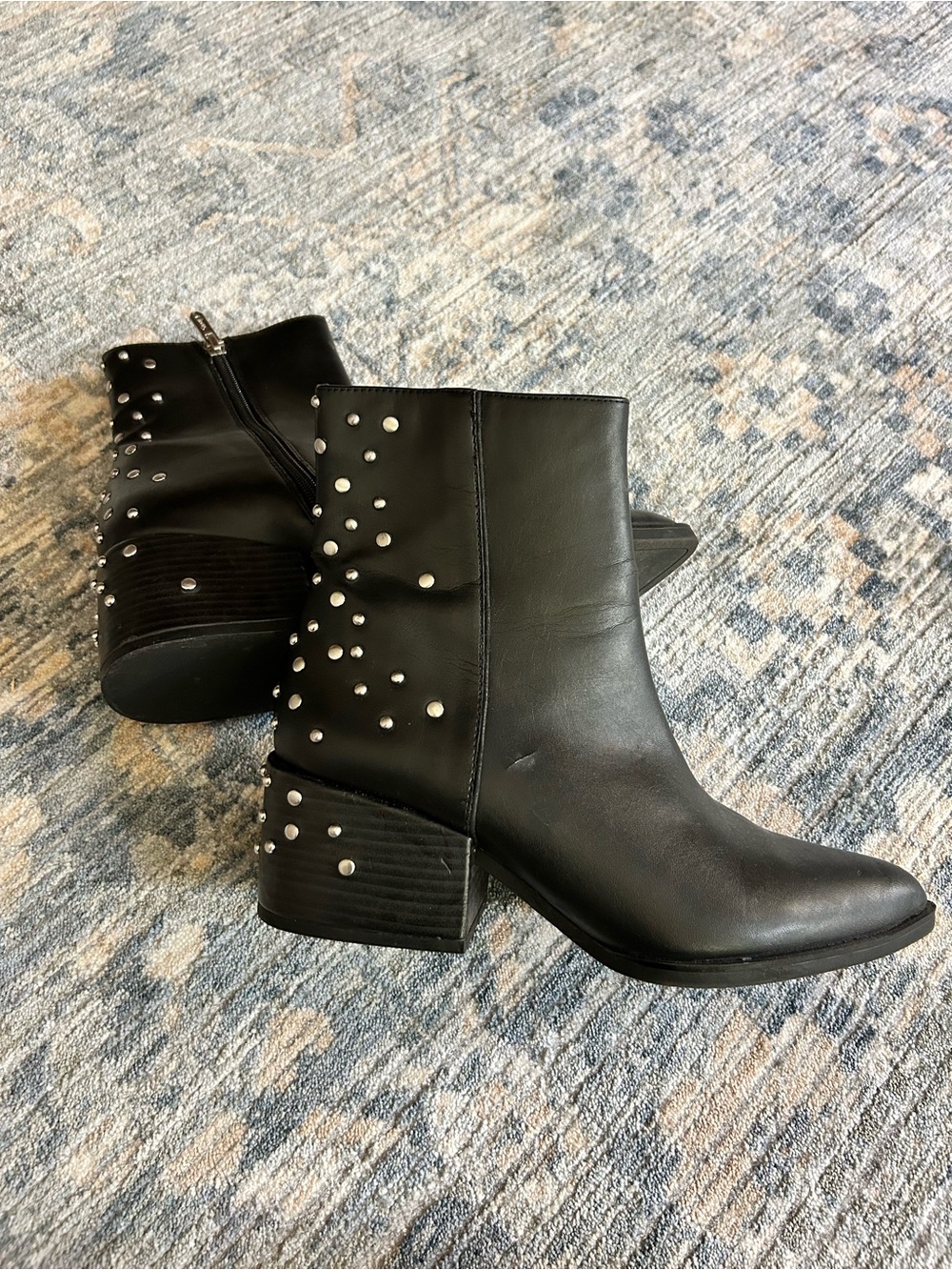 Circus by Sam Edelman Black Studded Leather Ankle Boots